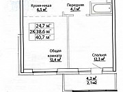 2-комнатная квартира, 40 м², 22/25 эт. Барнаул