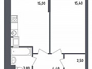 1-комнатная квартира, 41 м², 2/23 эт. Москва