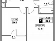 1-комнатная квартира, 36 м², 16/20 эт. Москва