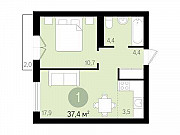 1-комнатная квартира, 37 м², 8/9 эт. Новосибирск