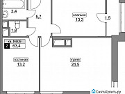 2-комнатная квартира, 63 м², 6/22 эт. Москва