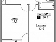 1-комнатная квартира, 36 м², 17/20 эт. Москва