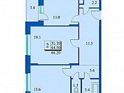 2-комнатная квартира, 66 м², 6/7 эт. Москва