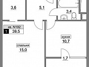 1-комнатная квартира, 39 м², 6/17 эт. Москва