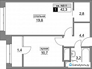 1-комнатная квартира, 42 м², 6/22 эт. Москва