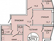 3-комнатная квартира, 79 м², 2/9 эт. Ставрополь