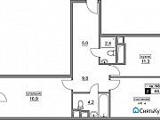 2-комнатная квартира, 66 м², 2/17 эт. Москва