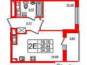 1-комнатная квартира, 34 м², 8/15 эт. Санкт-Петербург