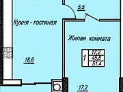 1-комнатная квартира, 51 м², 12/12 эт. Ставрополь