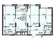 2-комнатная квартира, 67 м², 17/25 эт. Рязань