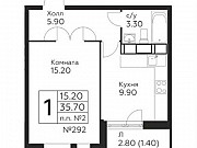 1-комнатная квартира, 35 м², 10/19 эт. Балашиха