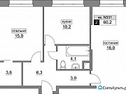 2-комнатная квартира, 60 м², 2/17 эт. Москва