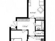 2-комнатная квартира, 56 м², 2/3 эт. Москва