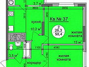 2-комнатная квартира, 50 м², 5/21 эт. Рязань