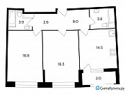 2-комнатная квартира, 72 м², 9/13 эт. Москва