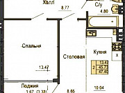 1-комнатная квартира, 48 м², 4/6 эт. Калининград