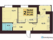 2-комнатная квартира, 54 м², 10/10 эт. Калининград