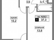 1-комнатная квартира, 37 м², 5/20 эт. Москва