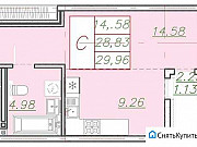 1-комнатная квартира, 30 м², 11/25 эт. Воронеж