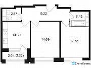 2-комнатная квартира, 54 м², 26/31 эт. Москва