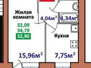 1-комнатная квартира, 32 м², 2/3 эт. Ярославль