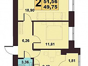 2-комнатная квартира, 53 м², 10/10 эт. Калининград