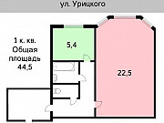 1-комнатная квартира, 44 м², 1/5 эт. Новосибирск