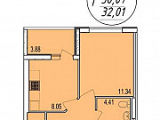 1-комнатная квартира, 32 м², 5/5 эт. Краснодар
