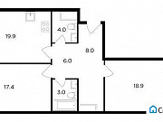 2-комнатная квартира, 79 м², 3/20 эт. Москва