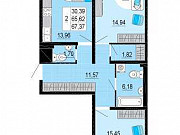 2-комнатная квартира, 67 м², 11/25 эт. Санкт-Петербург