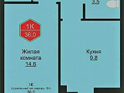 1-комнатная квартира, 36 м², 5/19 эт. Тюмень