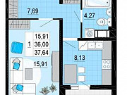 1-комнатная квартира, 37 м², 18/25 эт. Санкт-Петербург