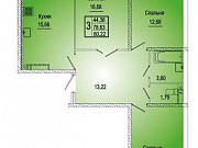 3-комнатная квартира, 80 м², 2/20 эт. Ростов-на-Дону