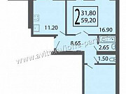 2-комнатная квартира, 59 м², 4/9 эт. Владимир