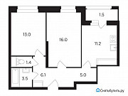 2-комнатная квартира, 56 м², 20/23 эт. Москва