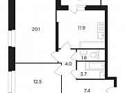 2-комнатная квартира, 63 м², 20/23 эт. Москва