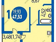 1-комнатная квартира, 47 м², 20/23 эт. Самара