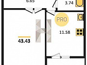 1-комнатная квартира, 43 м², 2/6 эт. Самара