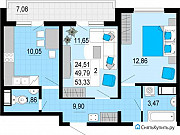 2-комнатная квартира, 53 м², 8/25 эт. Санкт-Петербург