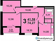 3-комнатная квартира, 76 м², 1/10 эт. Тверь