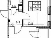 1-комнатная квартира, 34 м², 5/7 эт. Санкт-Петербург