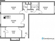 3-комнатная квартира, 76 м², 7/13 эт. Москва