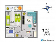 1-комнатная квартира, 38 м², 6/17 эт. Воронеж