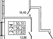 2-комнатная квартира, 57 м², 9/16 эт. Санкт-Петербург