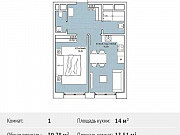 1-комнатная квартира, 39 м², 3/9 эт. Москва