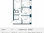 3-комнатная квартира, 56 м², 13/29 эт. Москва