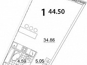 1-комнатная квартира, 44 м², 4/24 эт. Москва