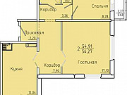 2-комнатная квартира, 56 м², 2/16 эт. Красноярск