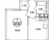 1-комнатная квартира, 40 м², 6/9 эт. Москва