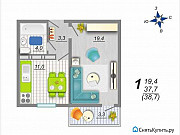 1-комнатная квартира, 38 м², 3/17 эт. Воронеж